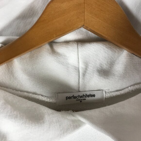 perfectwhitetee White French Terry Heart Hoodie SMALL - Picture 4 of 9